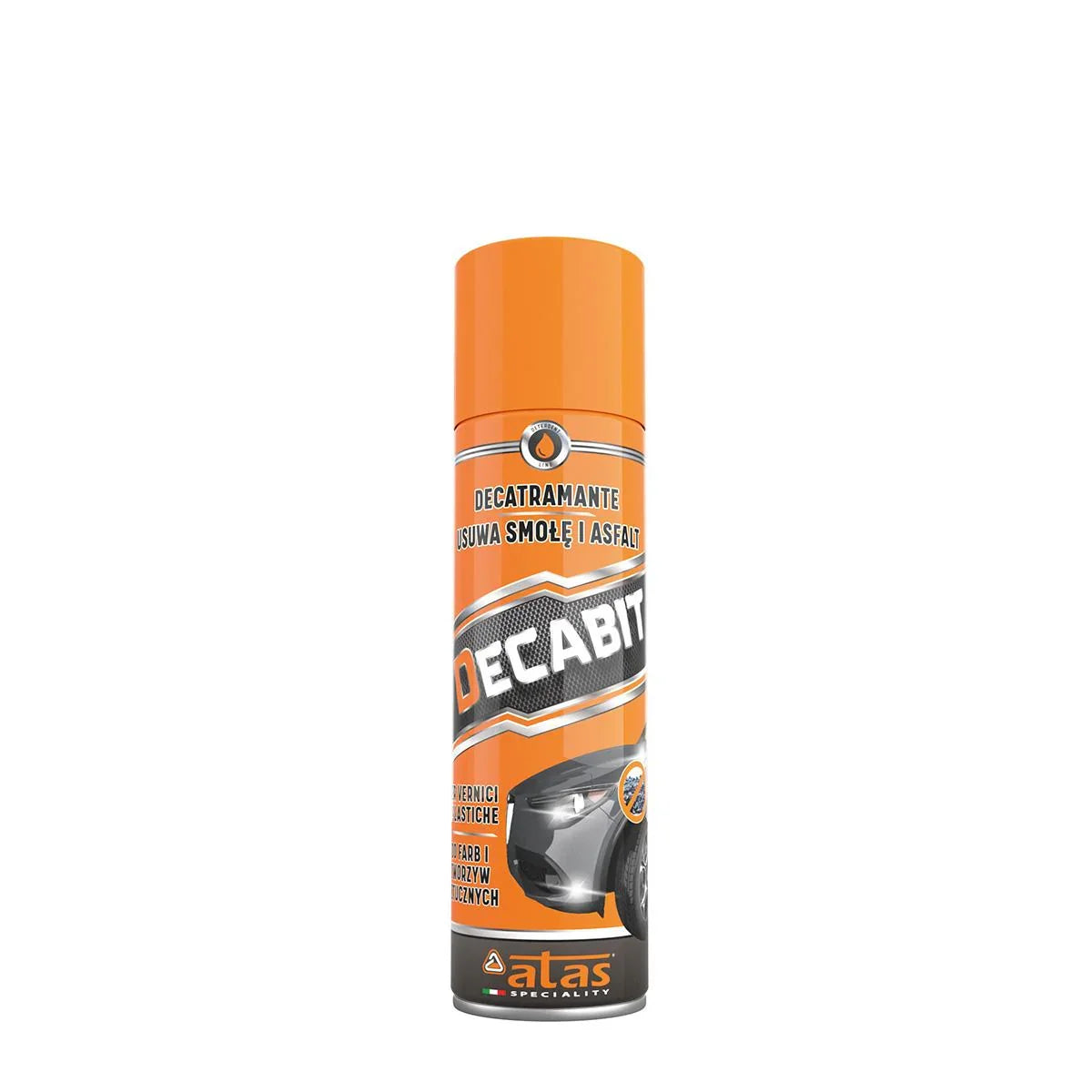 Spray Decabit decatramante 250 ml per auto, rimuove catrame e colla, confezione arancione