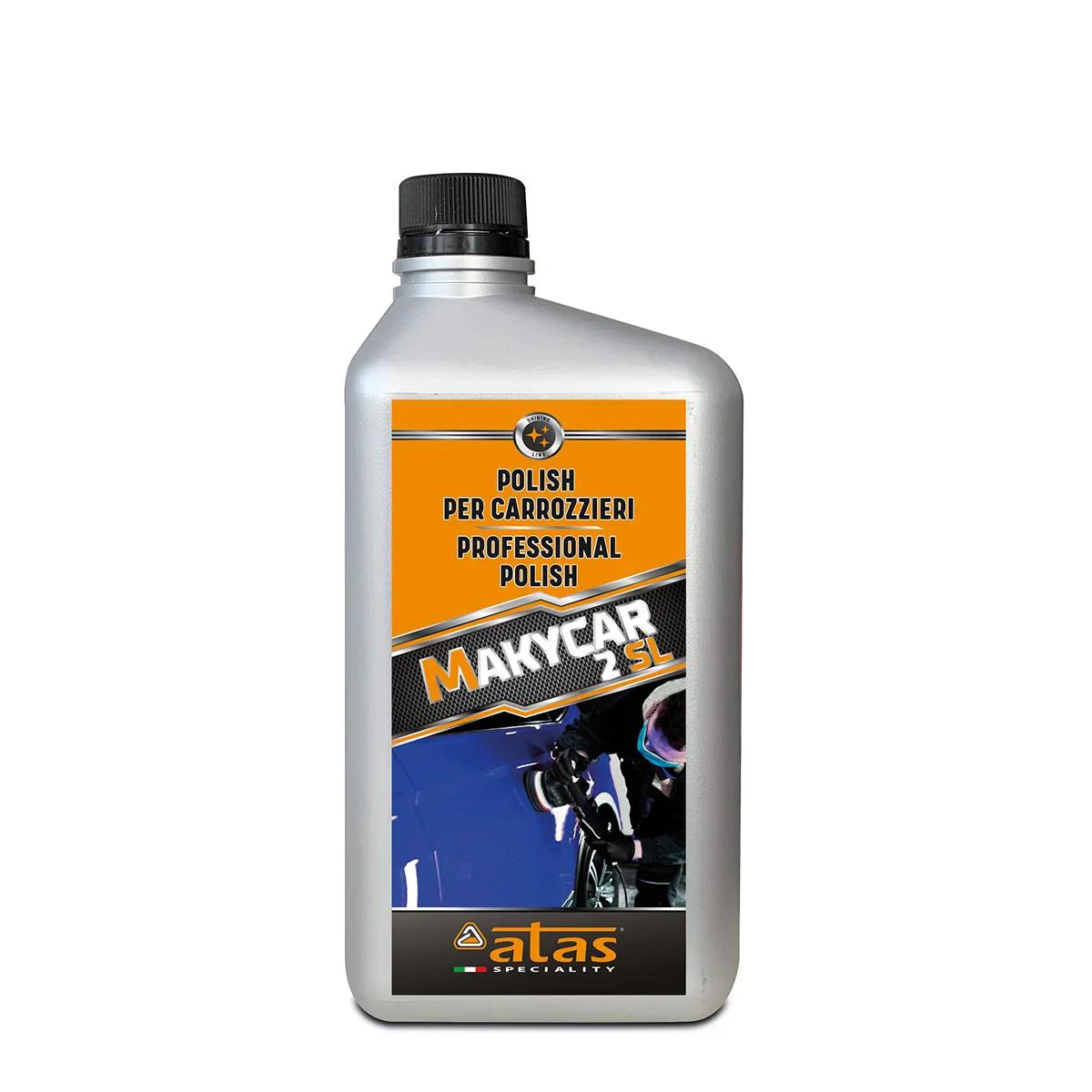 Flacone di polish professionale per carrozzieri Makycar 2SL, prodotto per lucidatura auto.