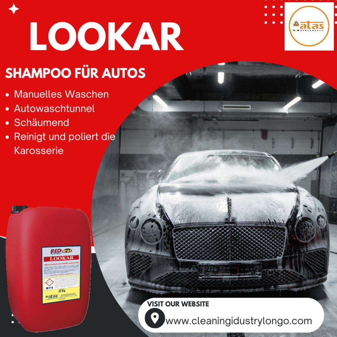 Atas Lookar 25 kg - Shampoing alcalin haute performance pour voitures pH 13 | Stations de lavage et B2B | Suisse