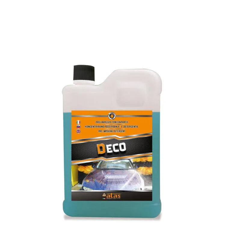 Tanica da 2 kg di detergente auto antistatico professionale con etichetta arancione e immagine auto