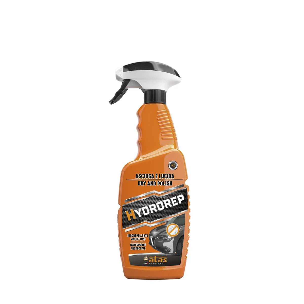 Spray asciugante e lucidante per auto HYDROREP, 750 ml, flacone arancione con erogatore
